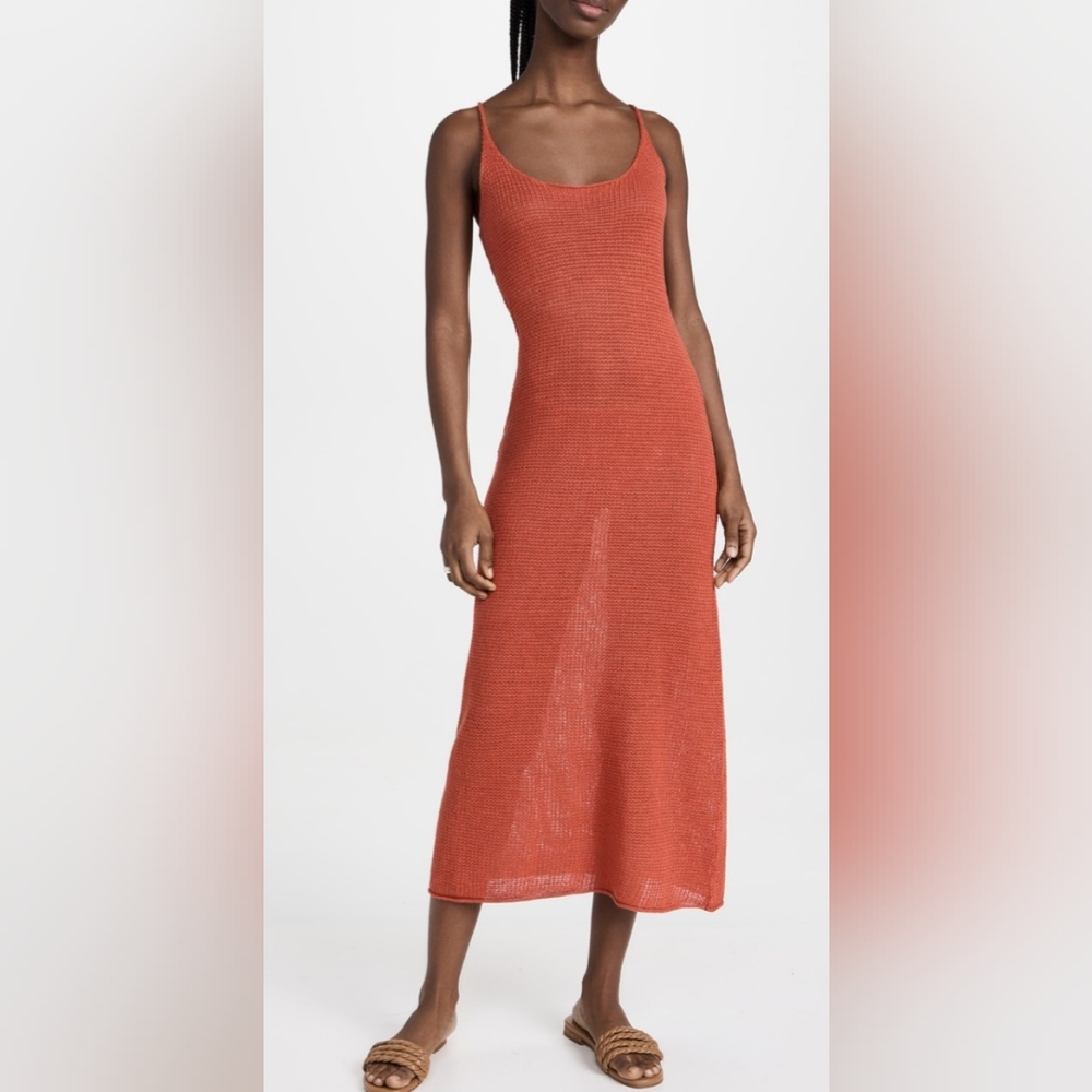 Onia Textured Linen Sweater Scoop Maxi (NWT)
